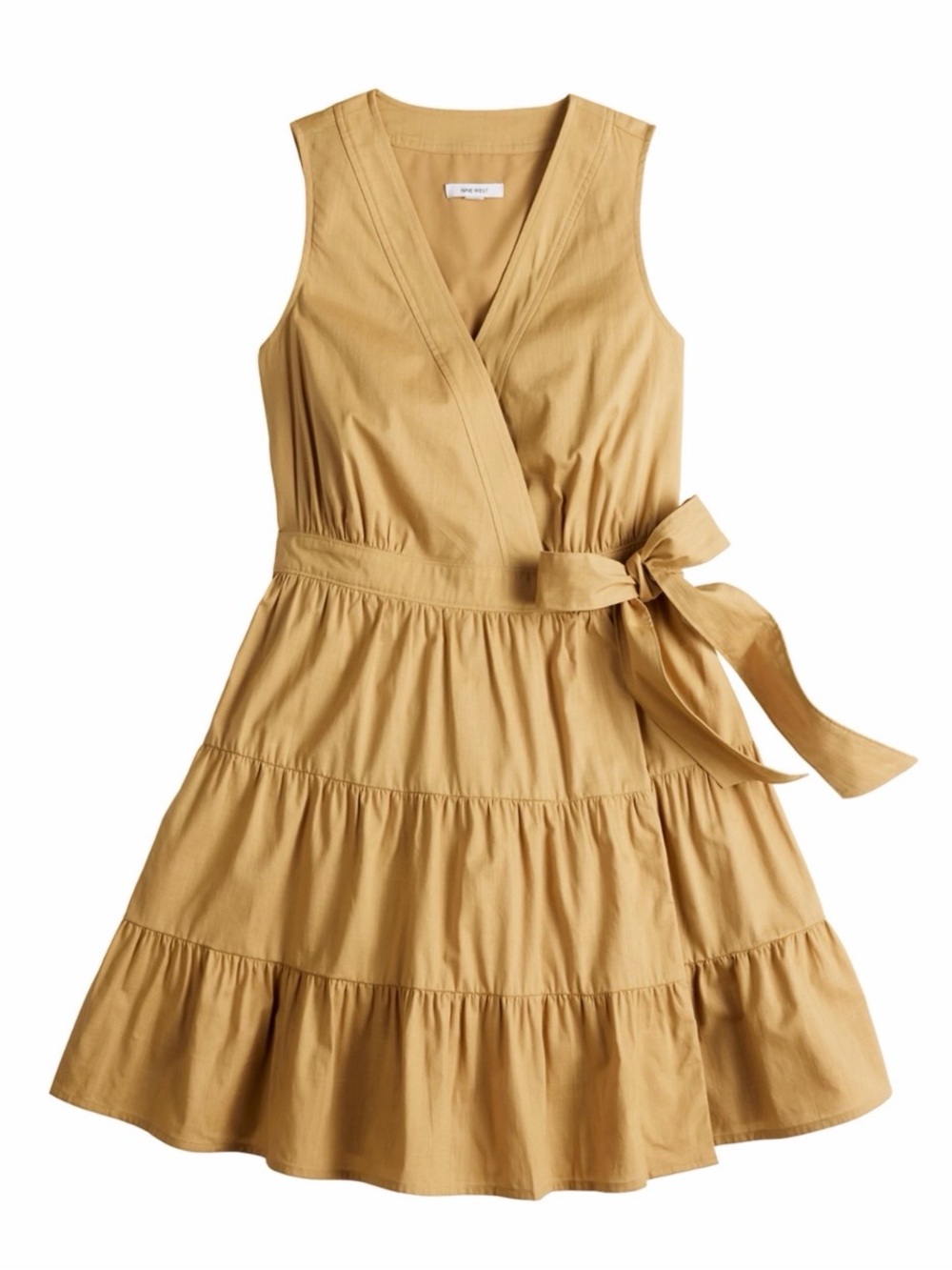 Nine West Mustard V-Neck Wrap Dress